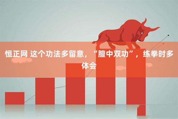 恒正网 这个功法多留意，“膻中双功”，练拳时多体会